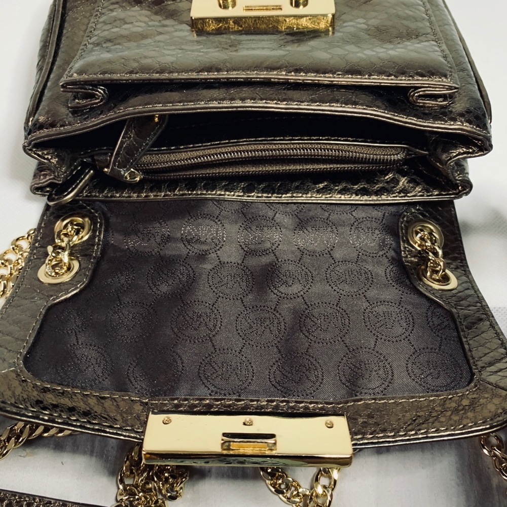 Michael Kors Sloan Metallic Python-Effect Bag - image 5